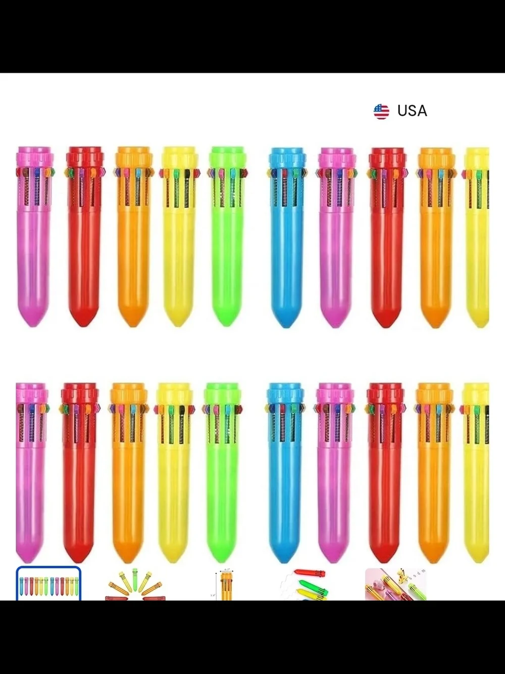 24-Pack Mini Multicolor Party Confetti Popper Sticks - Assorted Colors